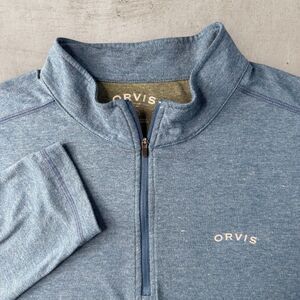 Orvis Blue 1/4 Zip Mens XL Sweatshirt Fishing Outdoor Performance Golf Y2K